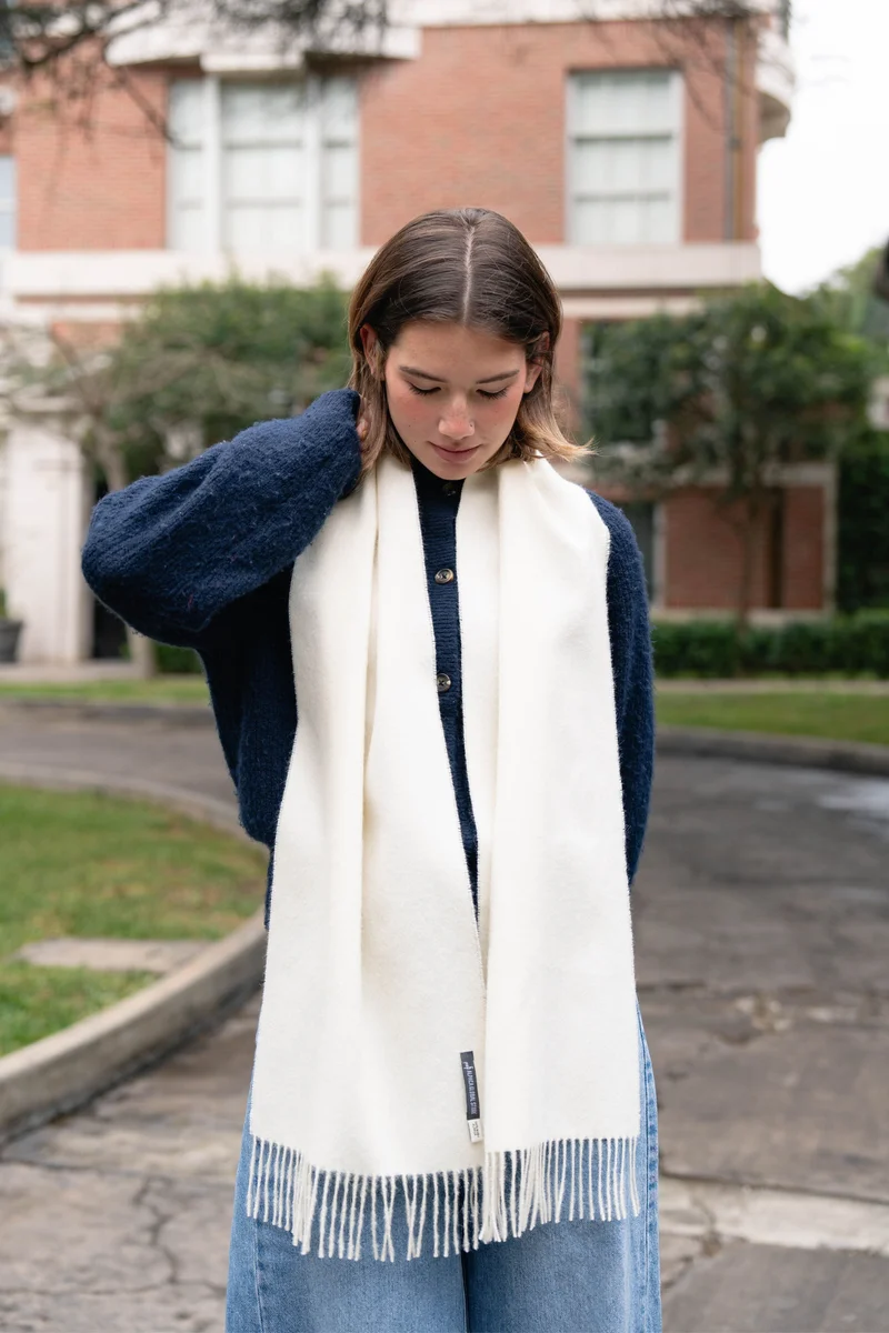 SCARF WHITE - 100% BABY ALPACA