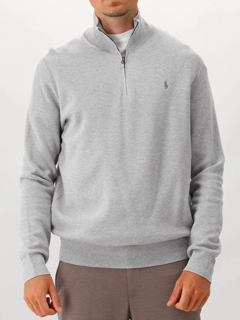 Polo Ralph Lauren Gebreide Trui Grijs Half Zip