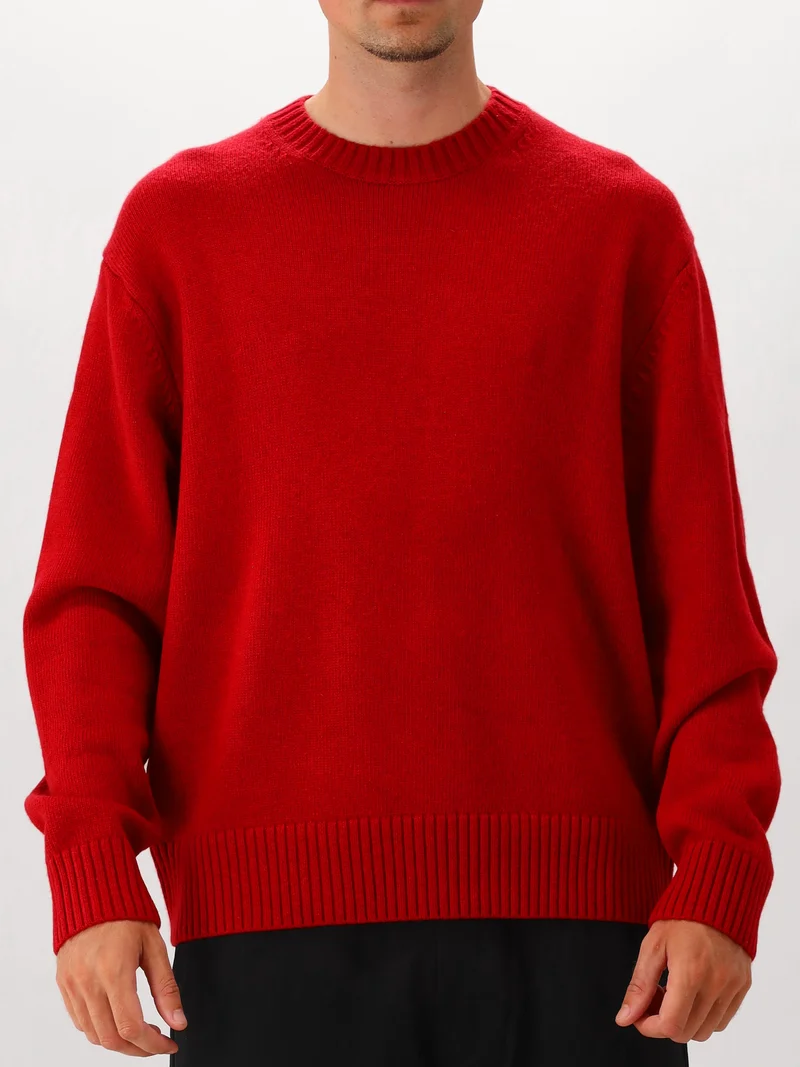 Olaf Gebreide Trui Rood Essential Knitted Crewneck