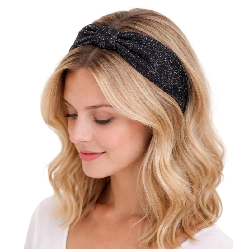 Haarband Dames Zwart – Zachte Stoffen Haarband met Knoop | Comfortabel & Tijdloos