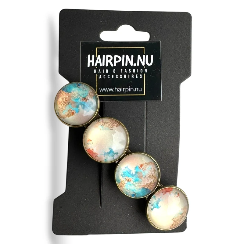 Haarspeld Color Hairclip XL – Bruin Beige Turquoise XL-0101.26