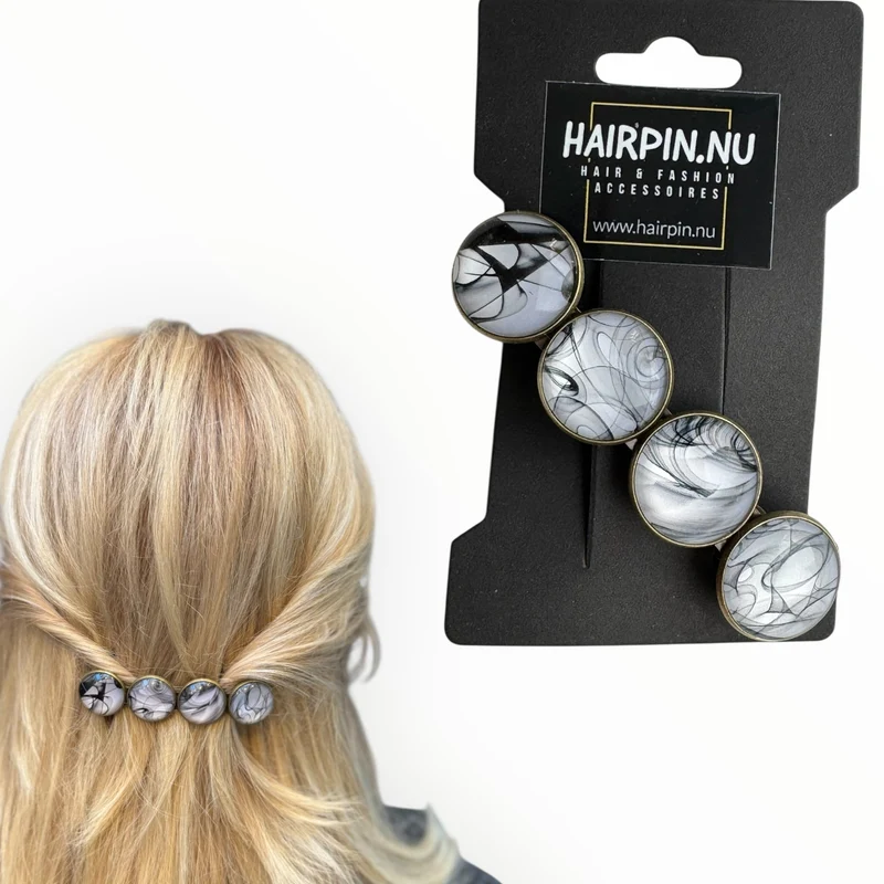 Haarspeld Color Hairclip XL – Zwart | Wit | Grijs 098.25
