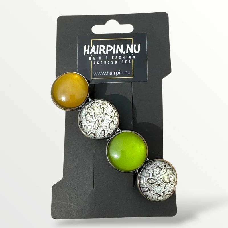 Haarspeld Color Hairclip XL – Olijf, print 093.25