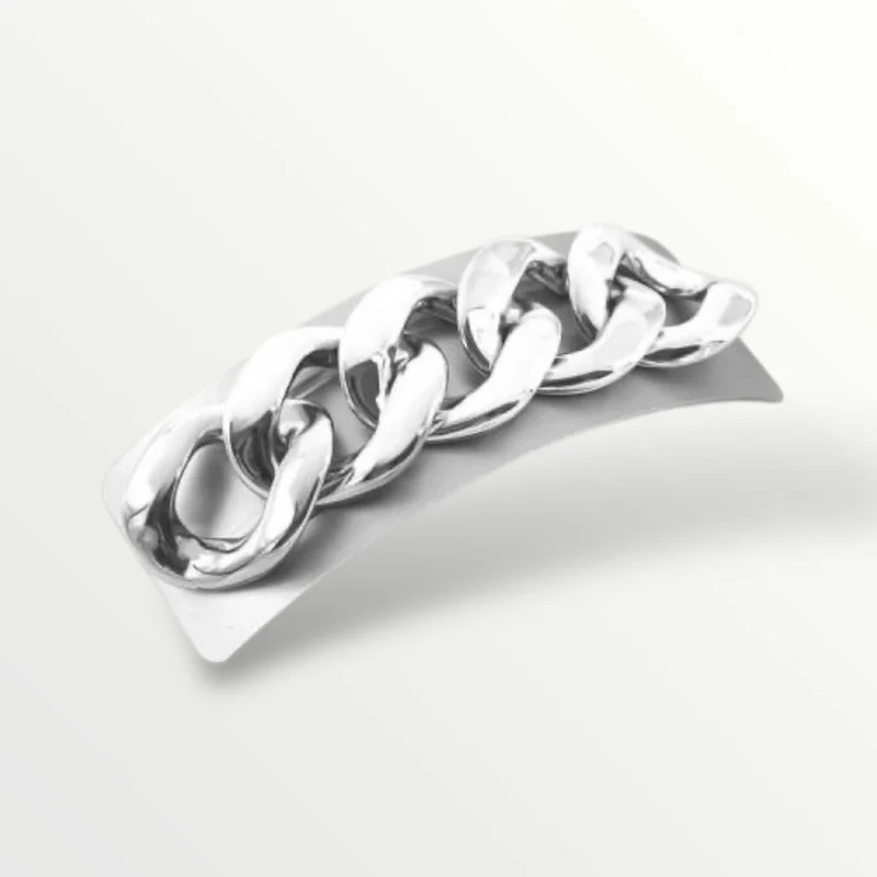 Haarspeld Clip zilver – Ketting Design (8,5 cm)