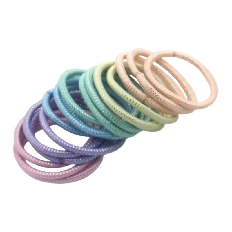 Haarelastiek set – 18 stuks glanzende pastel kleurenmix