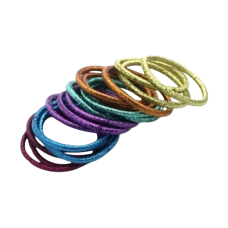 Haarelastiek set – 18 stuks glanzende blauw kleurenmix