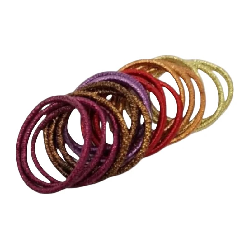 Haarelastiek set – 18 stuks glanzende bruin kleurenmix