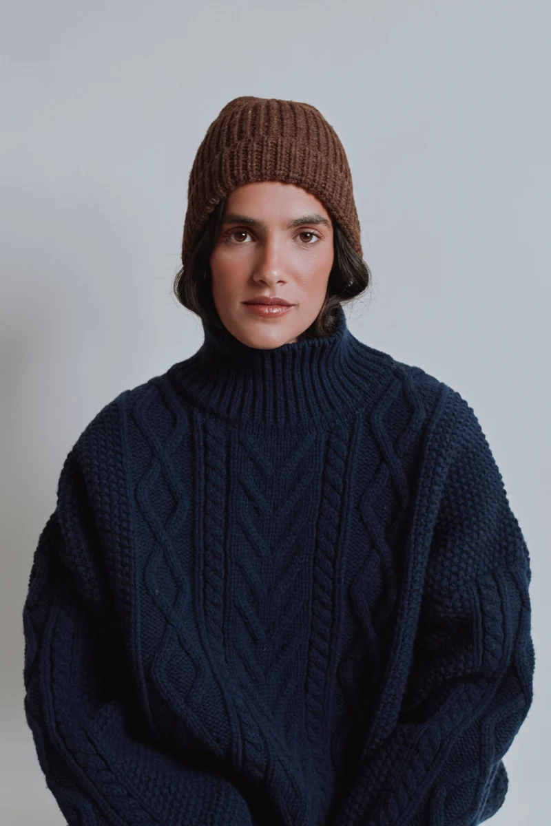 PAUL Beanie in Merino Wool - Chocolate