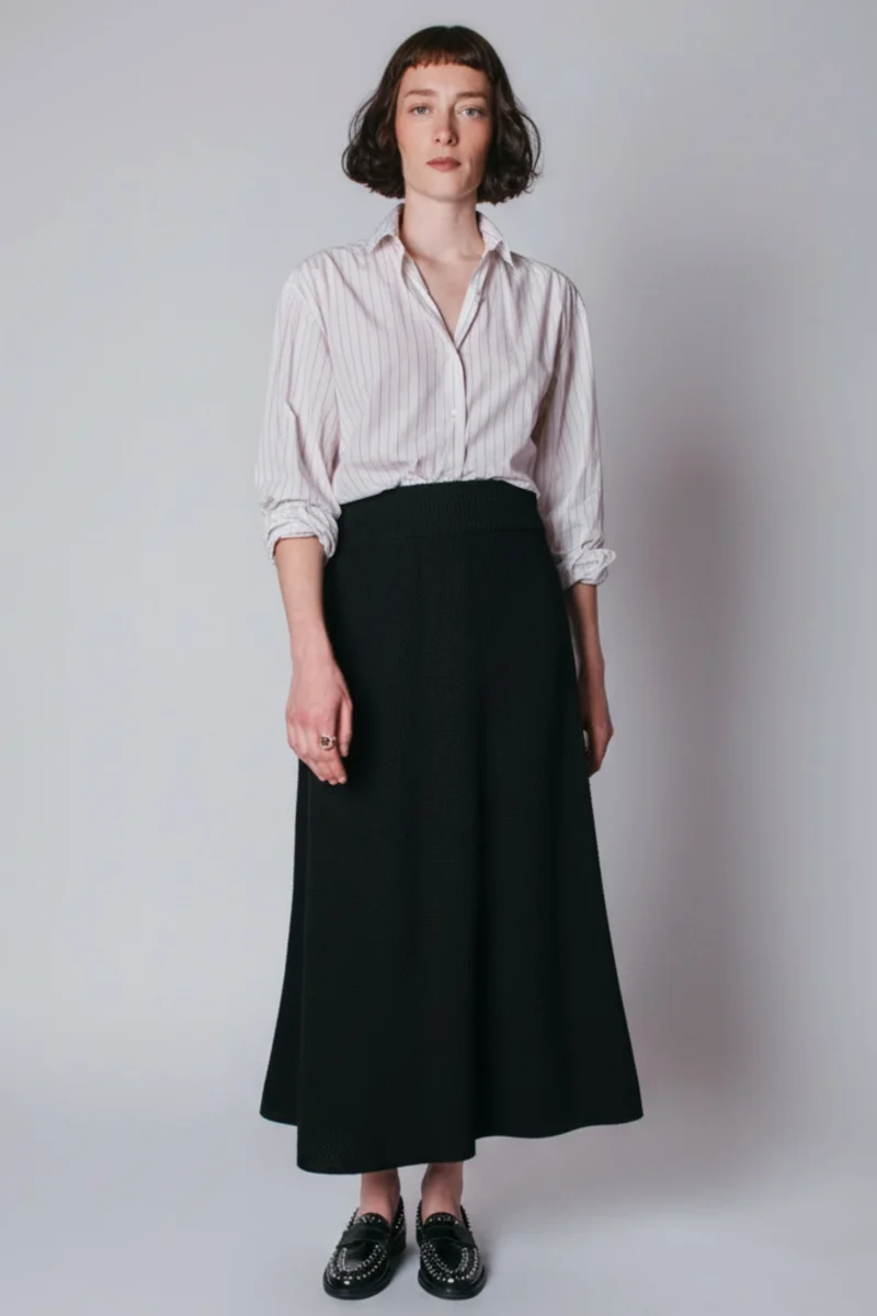 GILDA Long Skirt in Organic Cotton - Black
