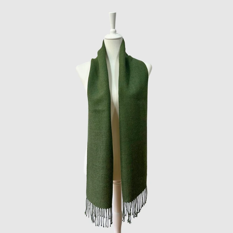 SCARF "TRADITION" GREEN - BABY ALPACA