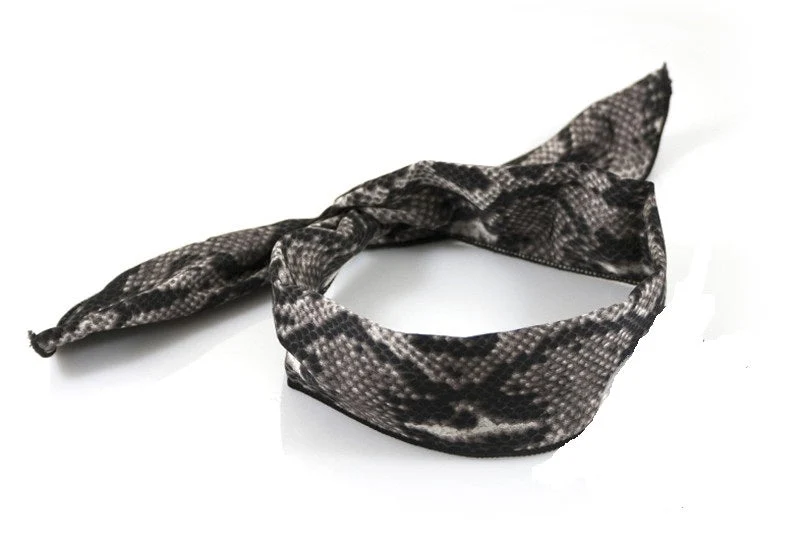 Groene print haarband / bandana met draad