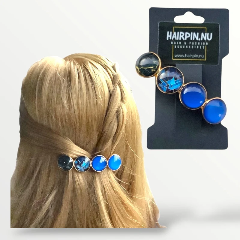 Haarspeld Color Hairclip zwart goud blauw XL-036.25
