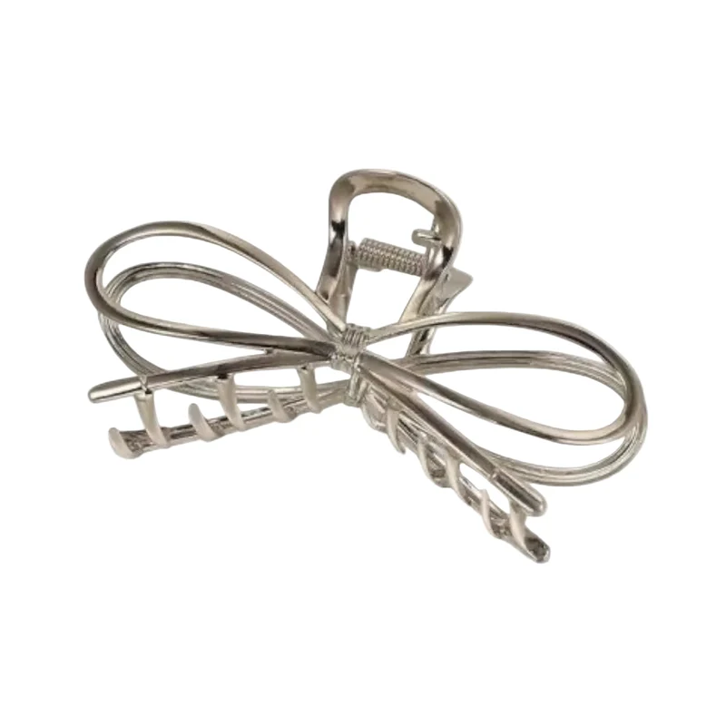 Haarklem Strik Zilver – Elegante Metalen Haarklem voor Dames | Sterke Haarclip