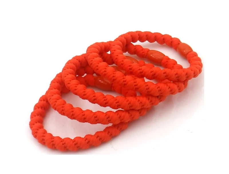 Haarelastiekjes - Armbandjes soft summer Knekkies 5 stuks donkeroranje