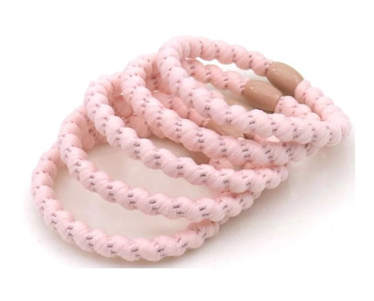 Haarelastiekjes - Armbandjes soft summer Knekkies 5 stuks pink