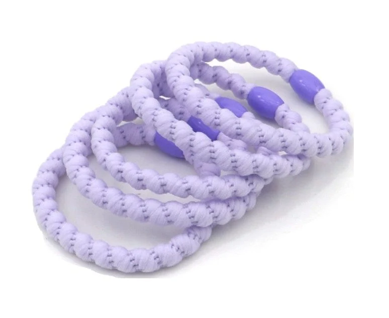 Haarelastiekjes - Armbandjes soft summer Knekkies 5 stuks purple