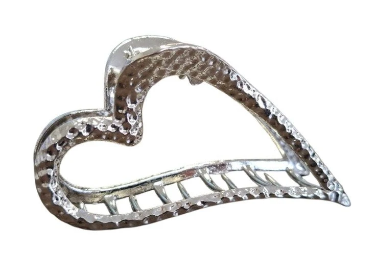 Haarklem Hart Zilver – Elegante Metalen Haarklem voor Dames | Sterke Haarclip