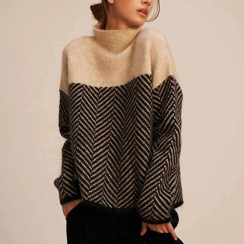 Dames Trui met Hoge Col – Trendy & Comfortabele Wintertrui
