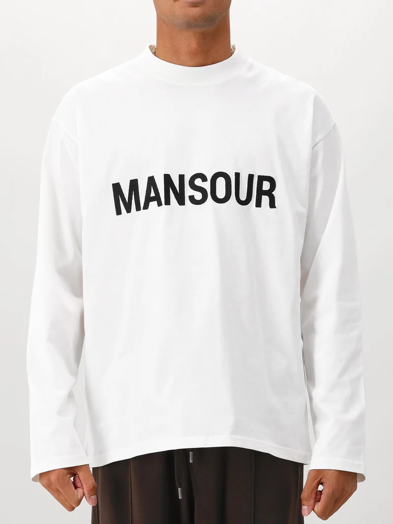 Mansour Longsleeve Wit Monogram Large Cannoli Cream