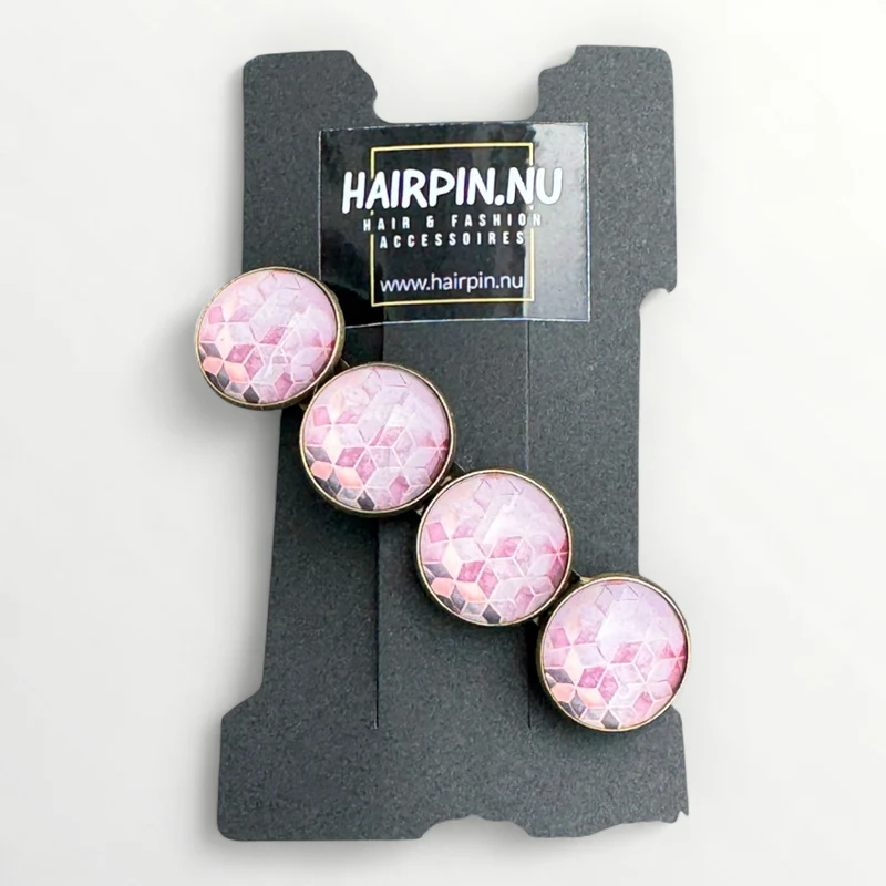 Haarspeld Color Hairclip roze print XL-090.25