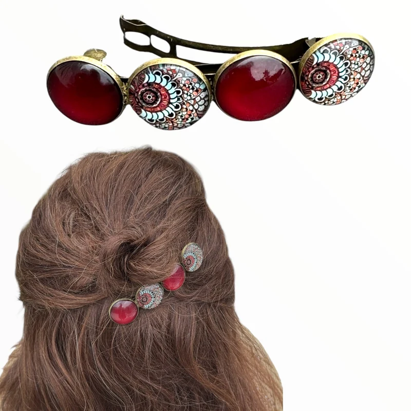 Haarspeld Color Hairclip Ibiza print roodbruin XL-089.25