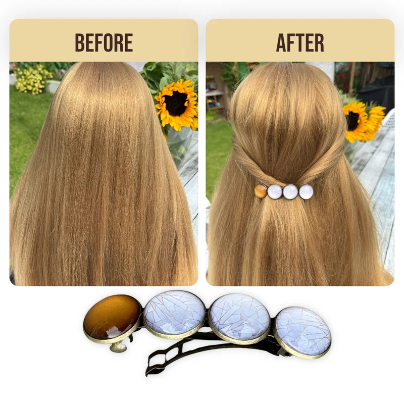 Haarspeld Color Hairclip bruin wit XL-040.25