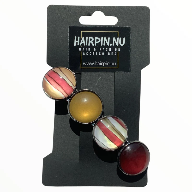 Haarspeld Color Hairclip mosgroen roodbruin XL-001.25