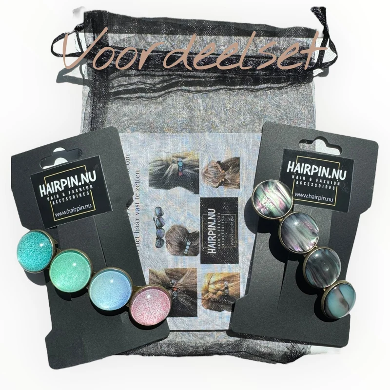 Voordeelset Color Hairclips set 2 stuks pastel XL