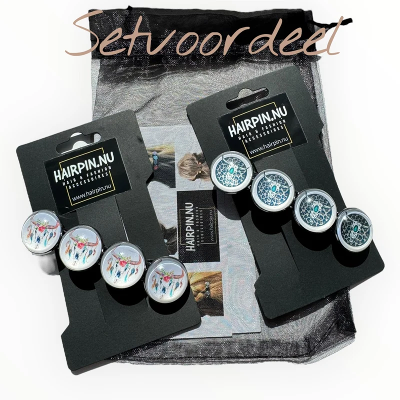 Voordeelset Color Hairclips set 2 stuks Ibizastyle boho XL