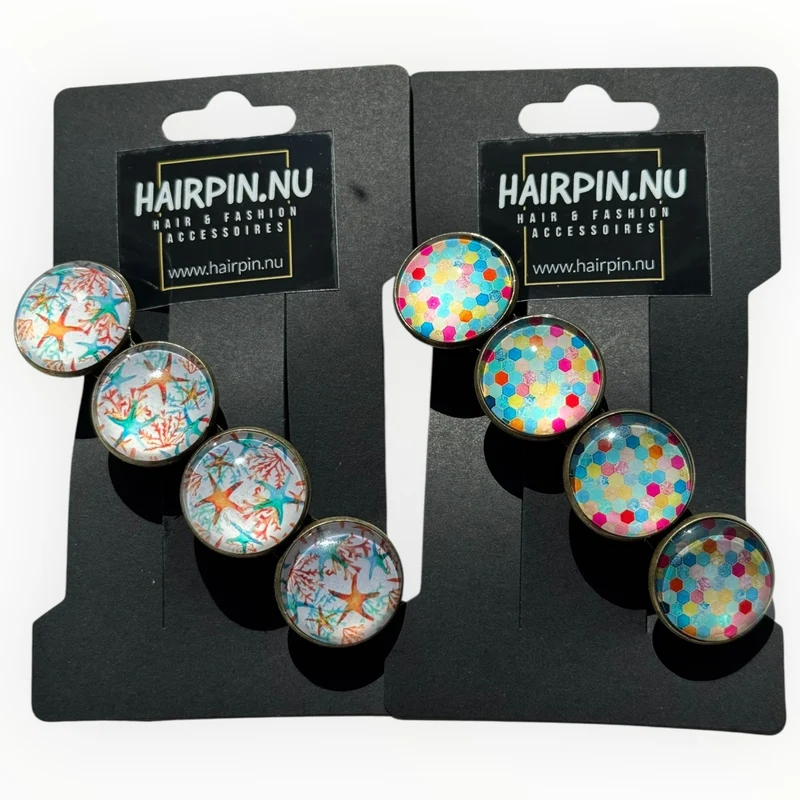 Voordeelset Color Hairclips set 2 stuks Ibizastyle zeester XL