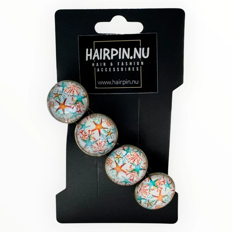 Color Hairclip haarspeld Ibiza style zeester XL-065.25