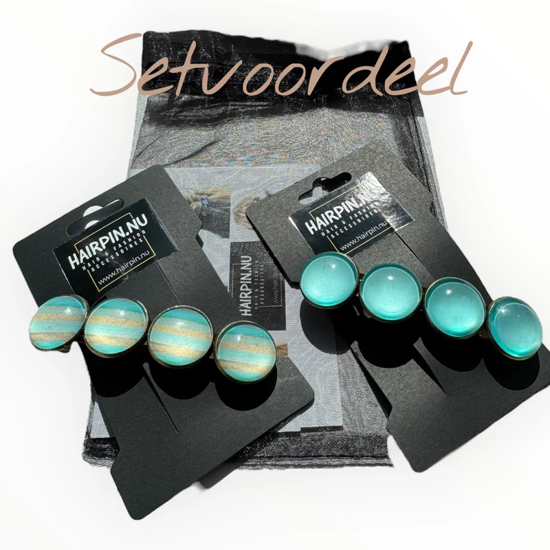 Voordeelset Color Hairclips set 2 stuks Ibizastyle zeeblauw XL