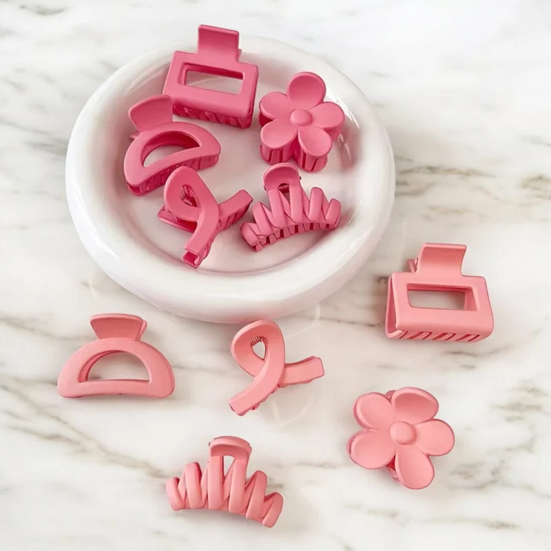 Haarklem set 10 stuks roze mix