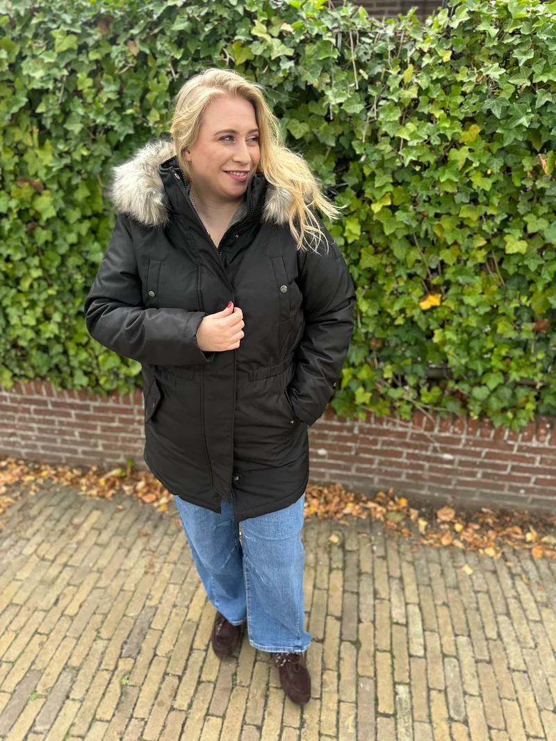 CARIRENA PARKA COAT OTW NOOS Black/NATURE FUR