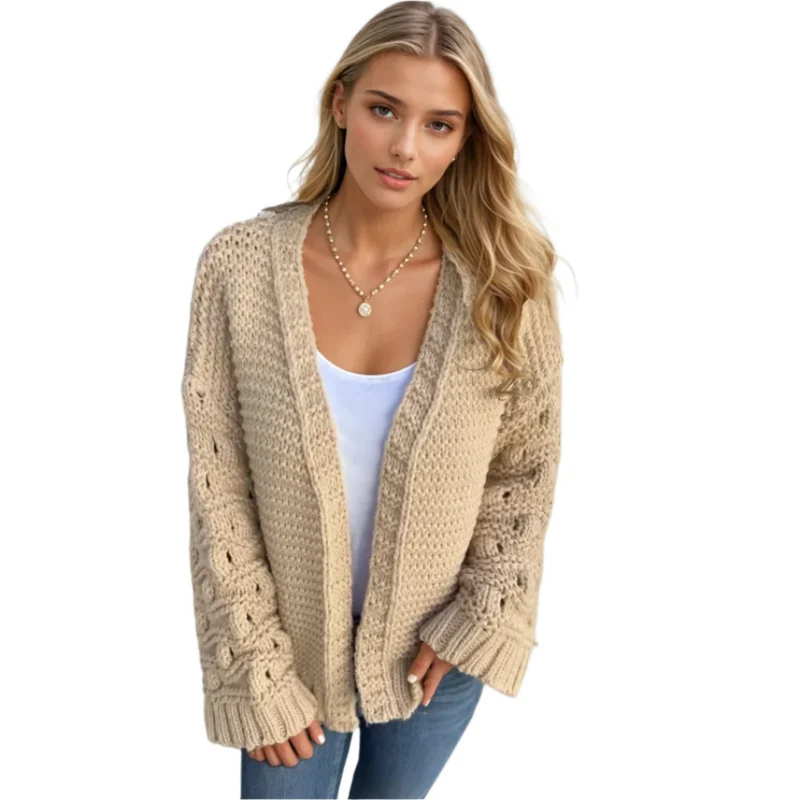 Dames Lange Mouwen Cardigan Chunky Brei
