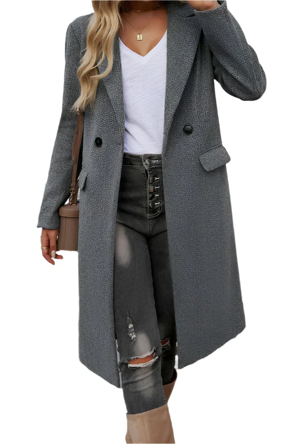 Dames Lange Winterjas Tailored Met Structuur