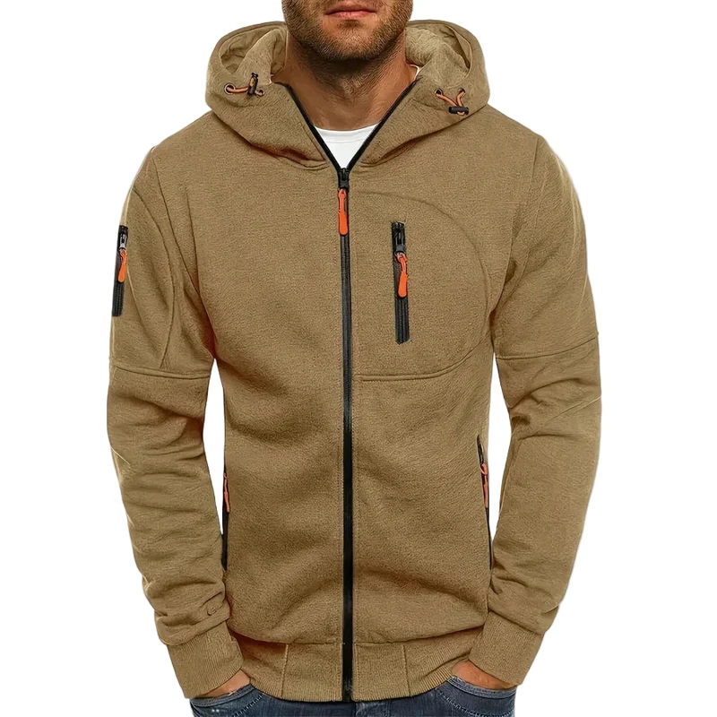 Heren Hoodie Jas Met Praktische Rits