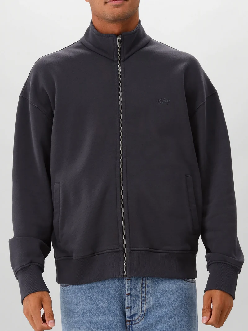 Olaf Vest Donker Grijs Signature Logo Zip Mockneck