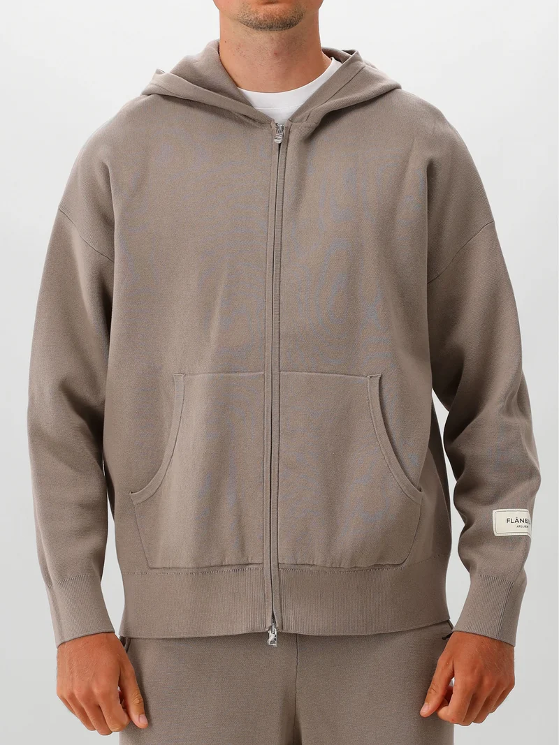 Flâneur Gebreid Vest Taupe Atelier