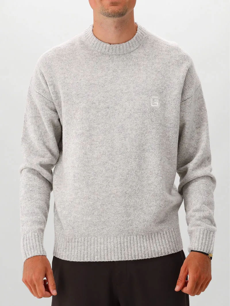 Genti Knitwear Round Monogram Grijs