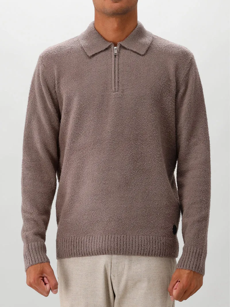 Genti Polo Zip Taupe