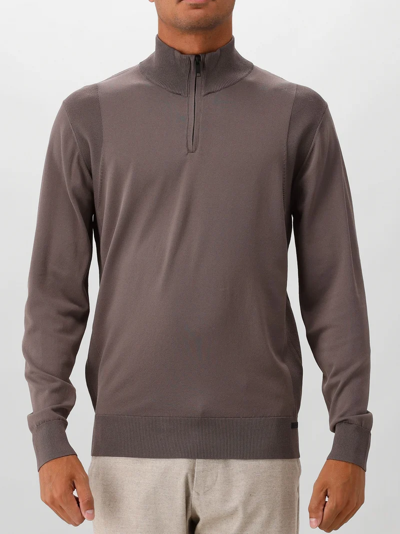 Genti Trui Turtle Zip Grijs
