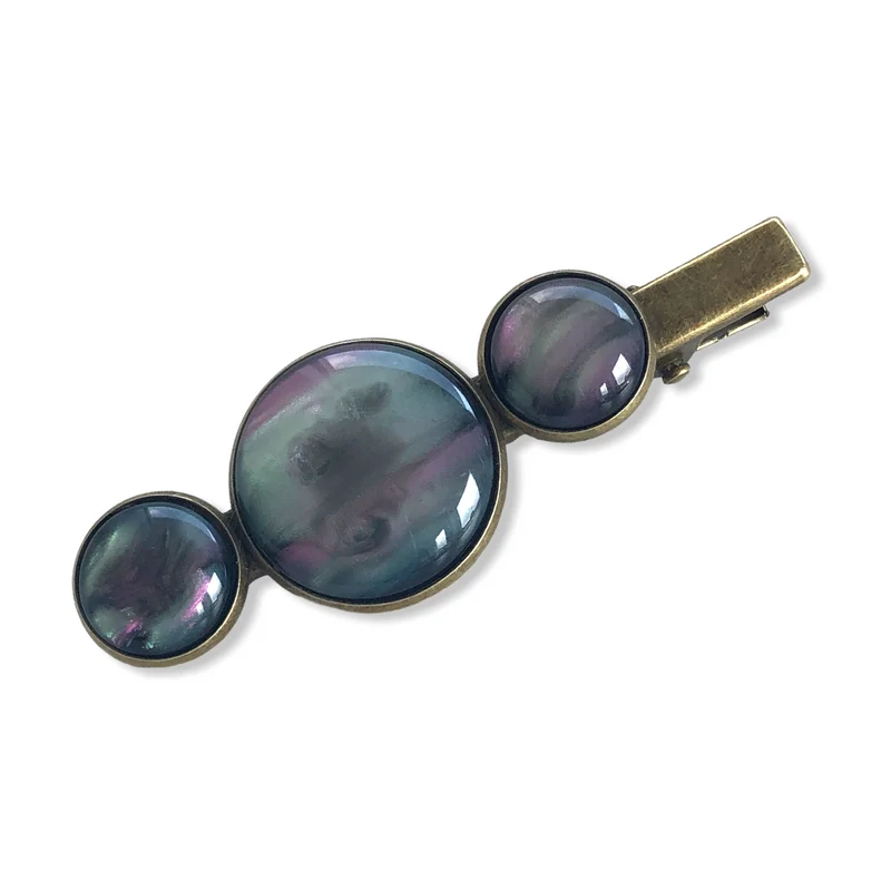 Hairclip cabochon Rainbow