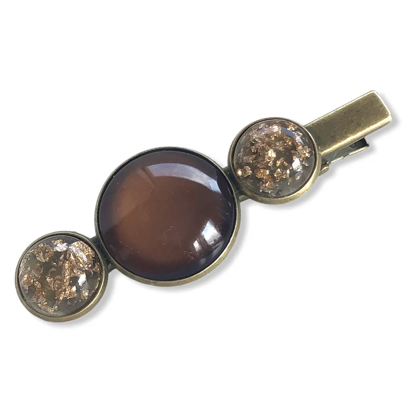 Hairclip cabochon Bruin/Glossy
