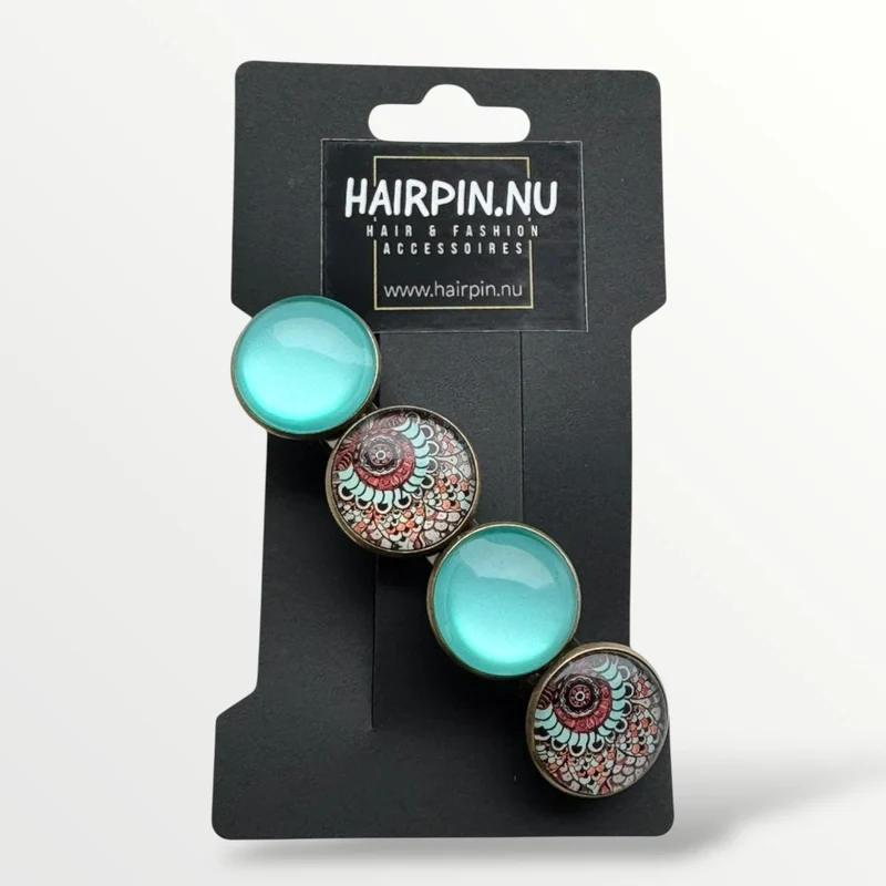 Color Hairclip haarspeld Ibiza turquoise XL-027.25