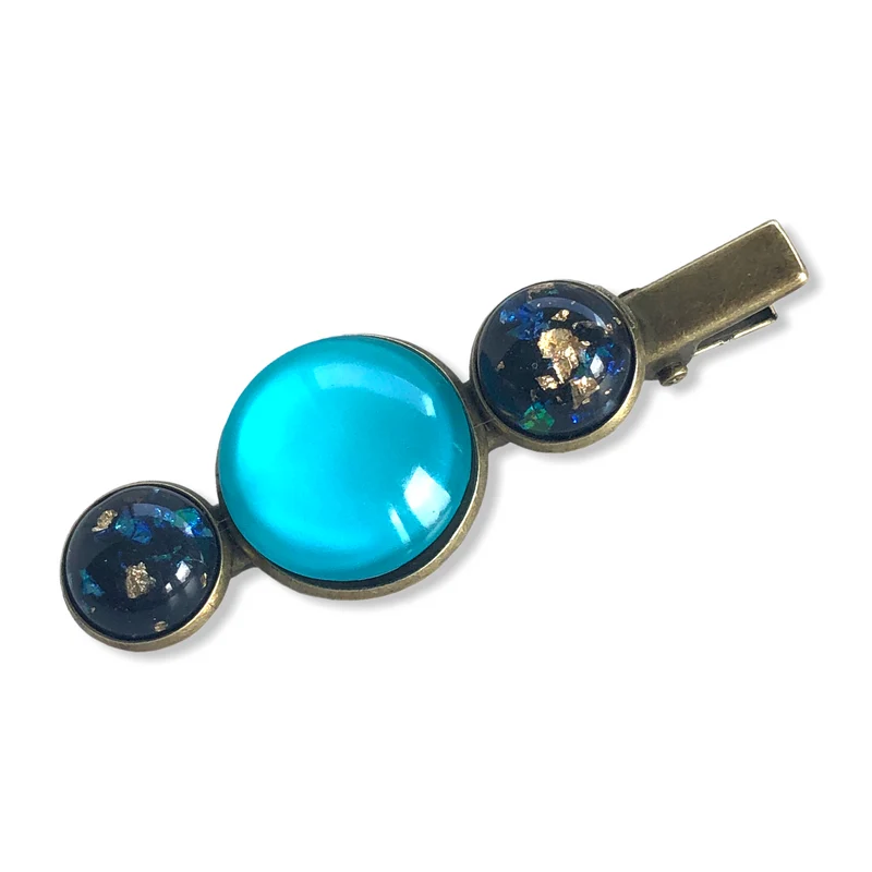 Hairclip cabochon Blauw/Glossy