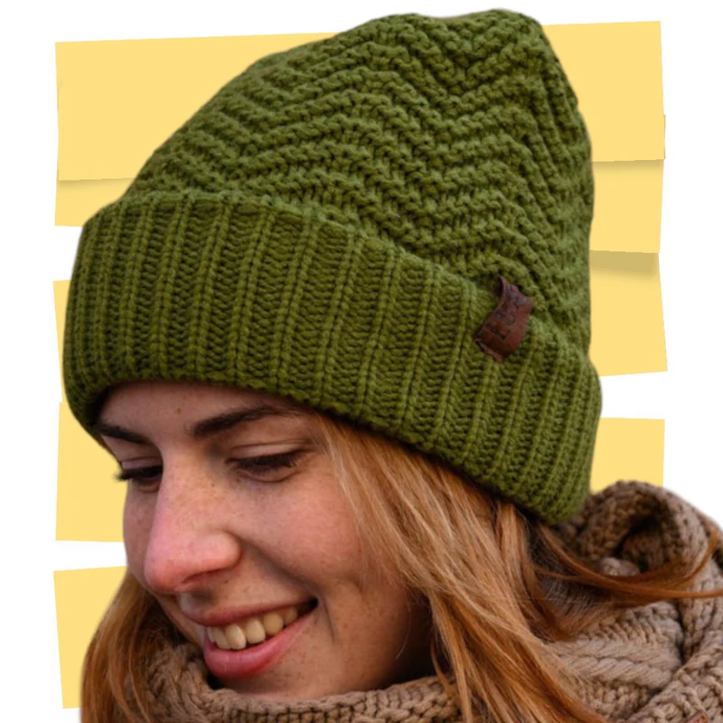 Beanie kaki warme winter muts