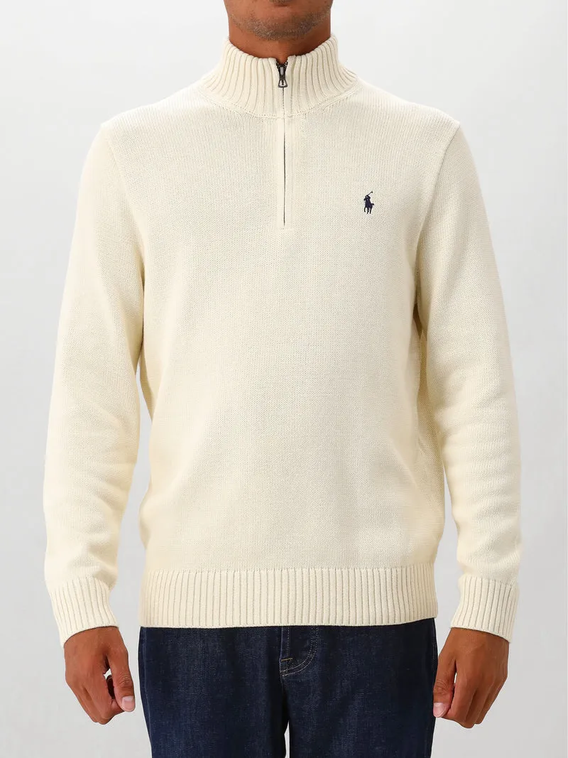 Polo Ralph Lauren Gebreide Trui Wit Half Zip