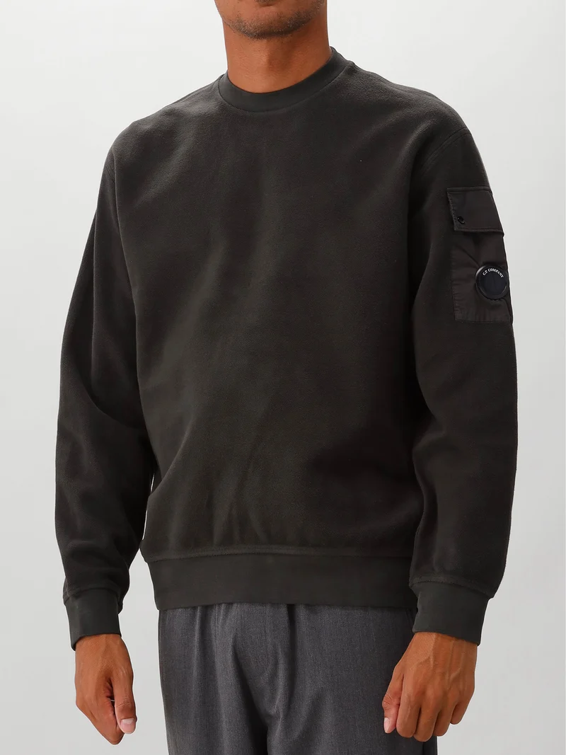 C.P. Company Sweater Donker Grijs Brushed Emberized Diagonal Flee