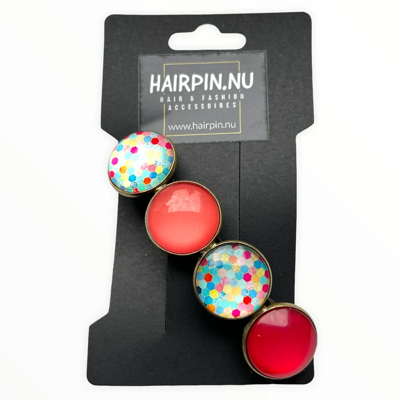 Color Hairclip haarspeld happy print XL